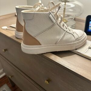UGG Cream Canvas High-Top Sneakers